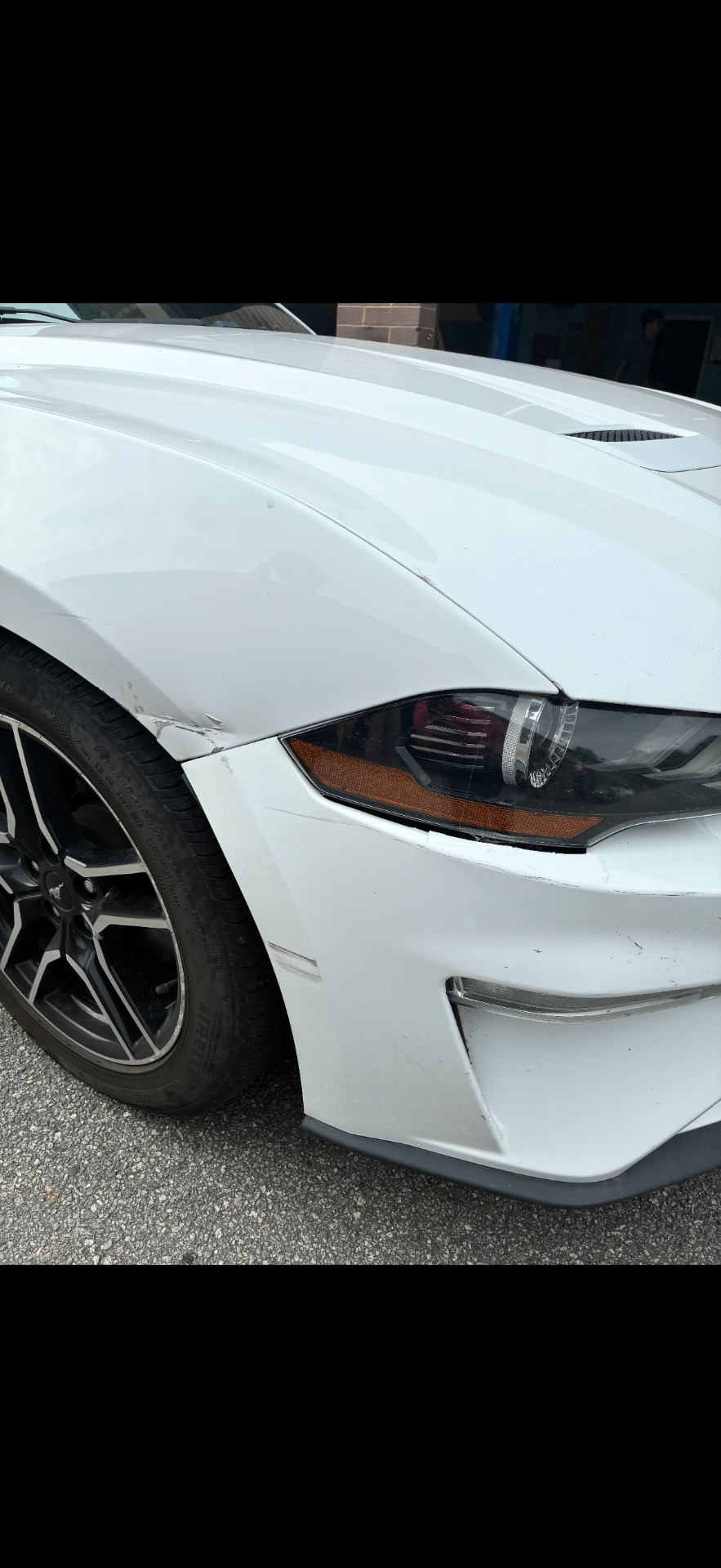 Ford Mustang Fender & Bumper Repair before repair at Roland Auto Collision Repair in Duluth, GA